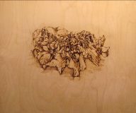 'Shell Landscape', pyrography