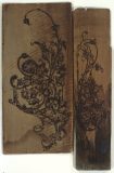 'Woodburn, pyrography diptych