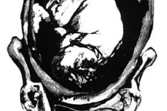 'Fetus', monoprint/paper