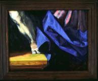 \'Diagonal Push\', oil on panel with frame