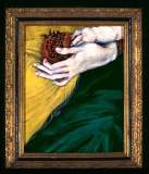 \'Family\', oil painting on panel with frame