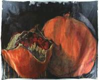 \'Pomegranate\', ac/bedsheet (Portland Community College permanent collection)