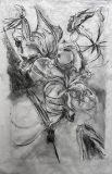Study for ‘Fire lilies’ 46”h x 32”w installed