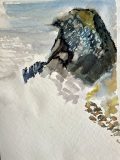 Hofni Cliffs, Skagastrond, watercolor/paper, 14” x 10”