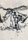 Sketch of Akureyri MountainsWC, 6”h x 4.5”w