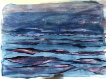 Rose Pink Sunset Watercolor/paper 4.25” x 6.5”