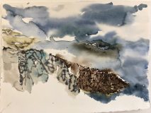 Hofni Cove View, watercolor/paper, 11” x 15”